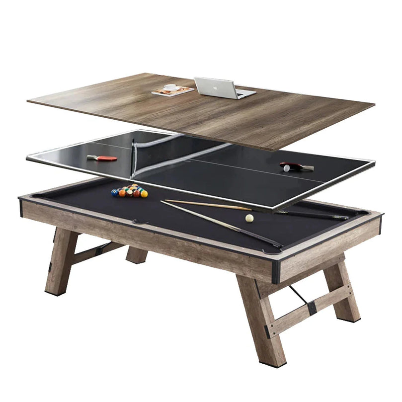 3 in 1 8ft Pool Billiard Table + Household Table Tennis Table +  meeting or dining table Multi Function Game Table-GCC Home Center