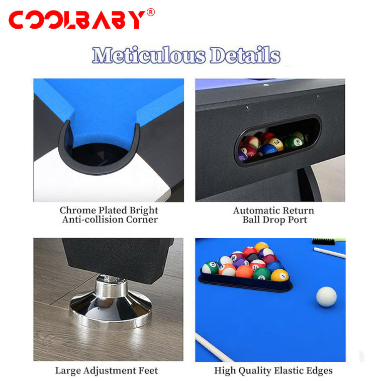 7ft Auto Ball Return Billiard Pool Table for Club Family Indoor Gym Games Billiards Table - All Accessories Included