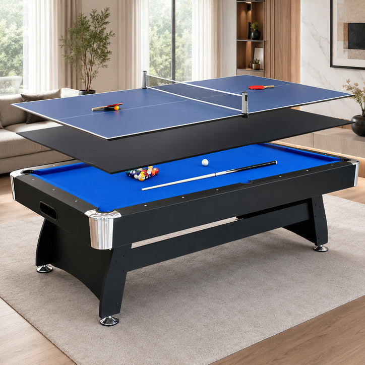 7ft 8ft 3 IN 1 Billiard Pool Tables with Full Accessory Multi-function Home Use Ping Pong Dining Table Convertible 3in1 Portability Pool Table