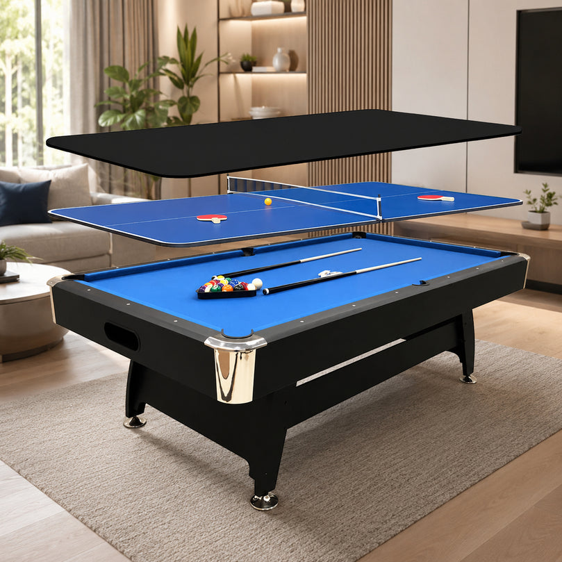 6FT Billiards Table,3 in 1 Professional Billiard Pool Tables, Scratch Resistant Luster, DGMT-7012