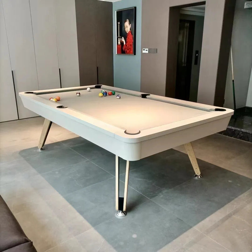 7-ft 3 IN 1 Professional Billiard Pool Tables with Full Accessory Pool Table with Table Tennis Top - White with Grey Felt