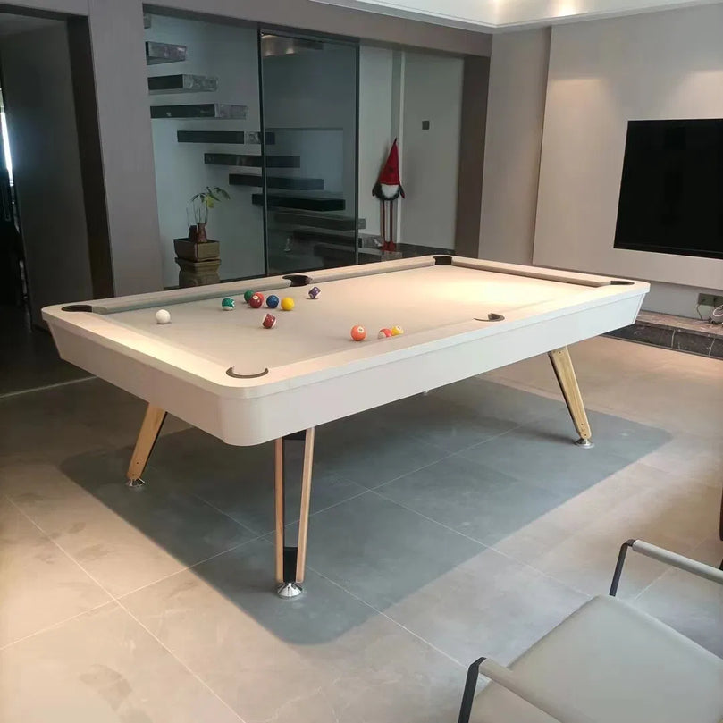 7-ft 3 IN 1 Professional Billiard Pool Tables with Full Accessory Pool Table with Table Tennis Top - White with Grey Felt