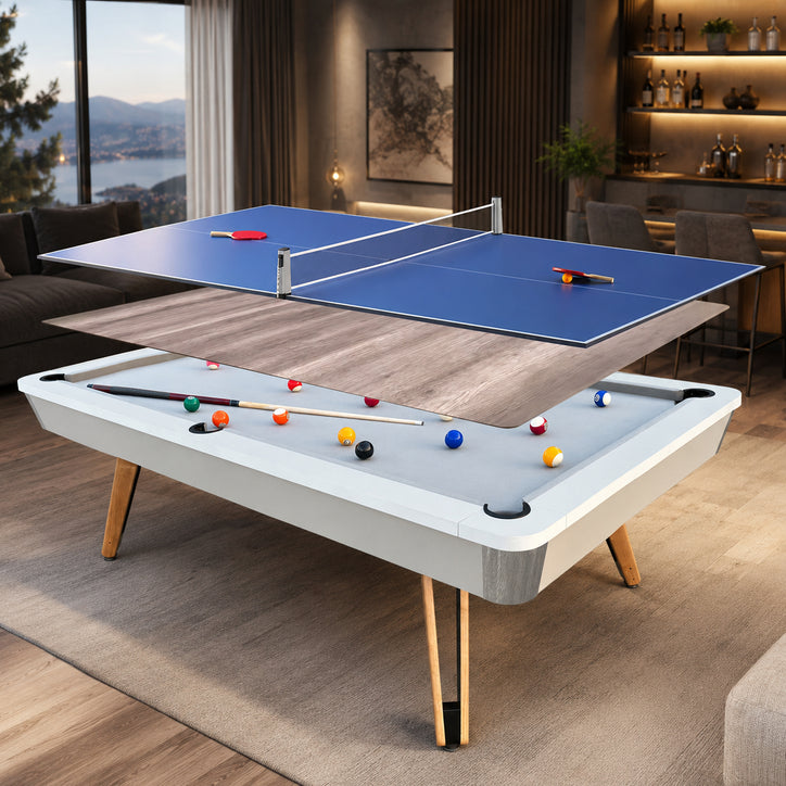 8ft 3 IN 1 Billiard Pool Tables with Full Accessory Multi-function Home Use Ping Pong Dining Table Convertible 3in1 Portability Pool Table