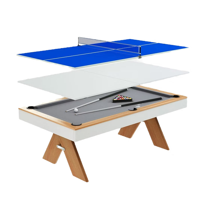3-in-1 Convertible Billiard Pool Table with Table Tennis & Dining Top – TE-186 Multi-Game Pool Table with Accessories