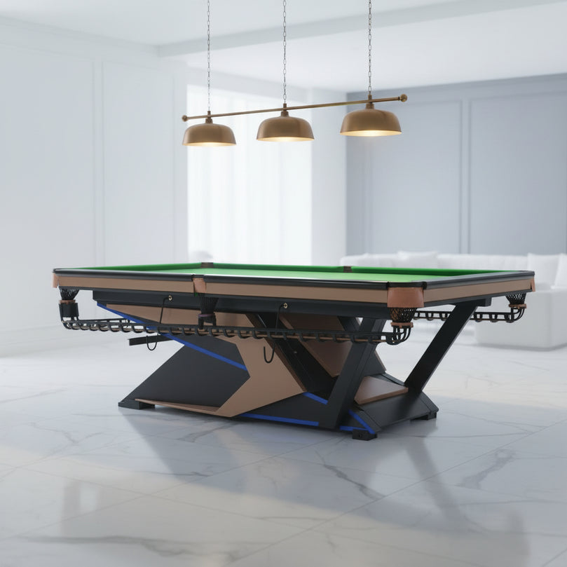 LT Industrial 8ft Billiard Table with Steel Frame, Slate Playing Surface & Professional CPBA Cloth