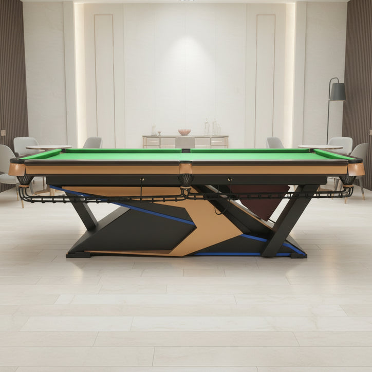 LT Industrial 8ft Billiard Table with Steel Frame, Slate Playing Surface & Professional CPBA Cloth