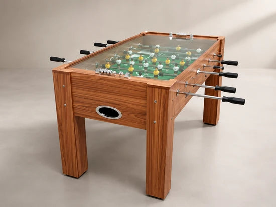 Elegant Design Football Table with Glass Top & Telescopic Rods Professional Foosball Soccer Table