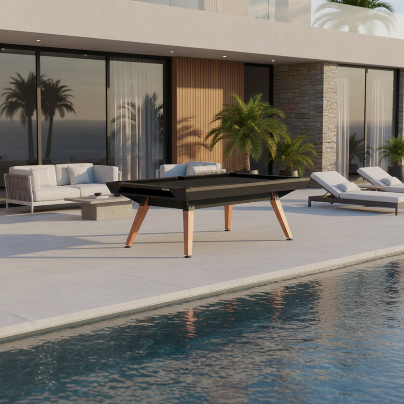 Xsports Outdoor Billiard Pool Table – Full-Size Weather-Resistant Table with Dining Conversion Option