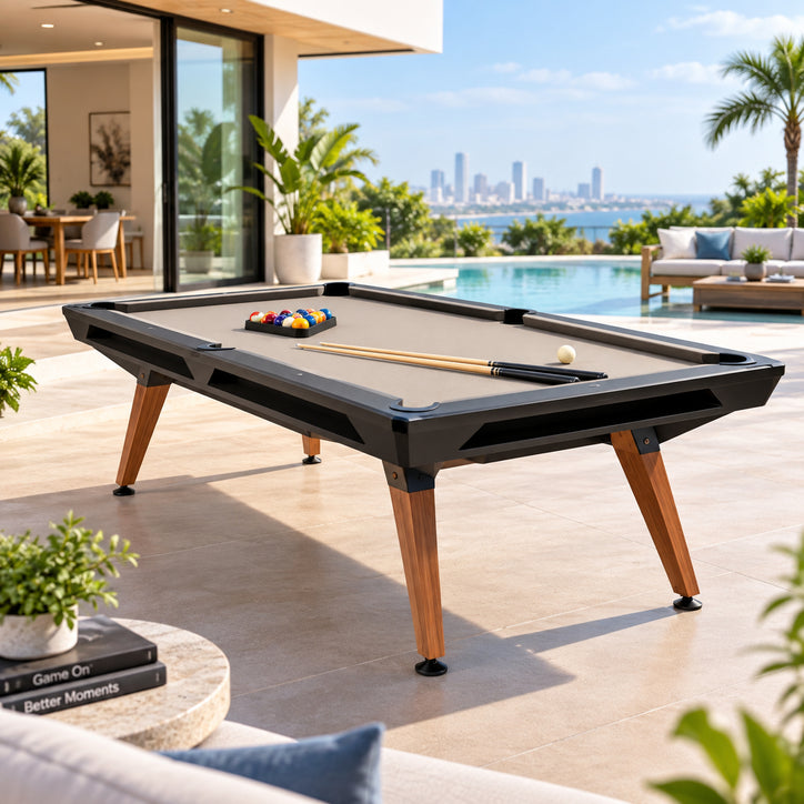 Xsports Outdoor Billiard Pool Table – Full-Size Weather-Resistant Table with Dining Conversion Option