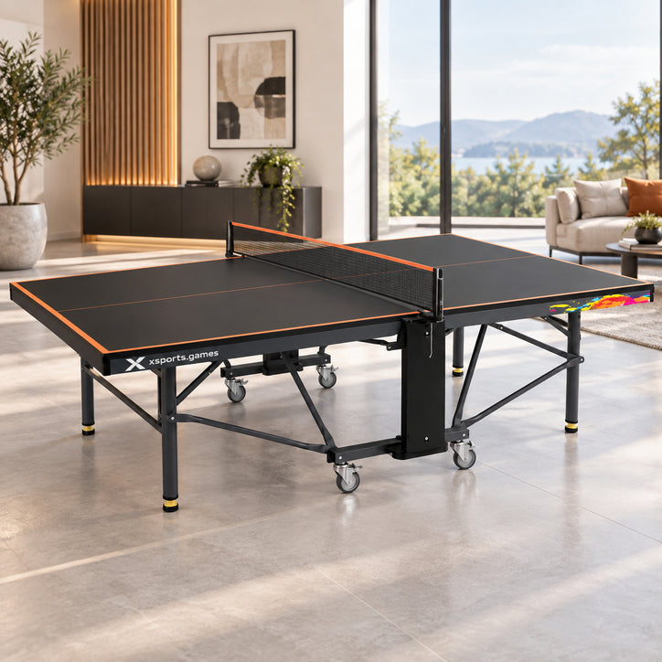 Xsports VP18 Professional Table Tennis Table – 25mm UV MDF Top, Foldable Competition Ping Pong Table