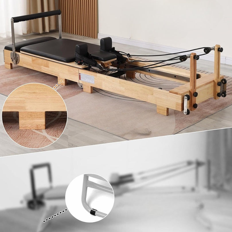 Xsports SSZ-PLT03 Pilates Reformer Folding Pilates Solid Wood Core Bed