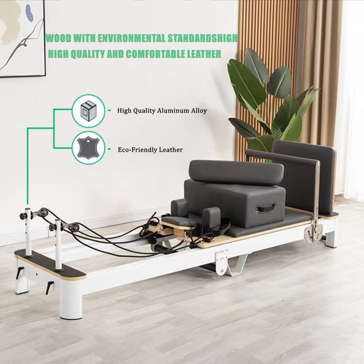 COOLBABY SSZ-PLT04 Pilates Core Bed Yoga Bed Sports Aluminum Alloy Material Home Stretch Home Stretch Training Fitness Equipment Folding Model - COOLBABY