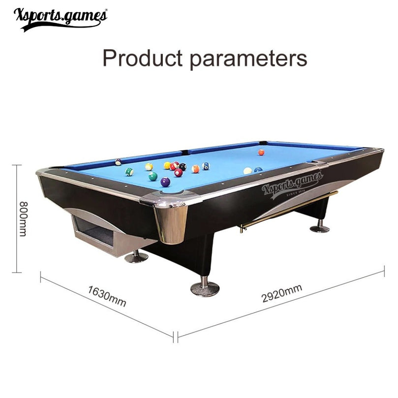 X-Sports Indoor Luxury 9FT Slate Pool Billiards Table – Professional Snooker & Billiard Table for Club Use