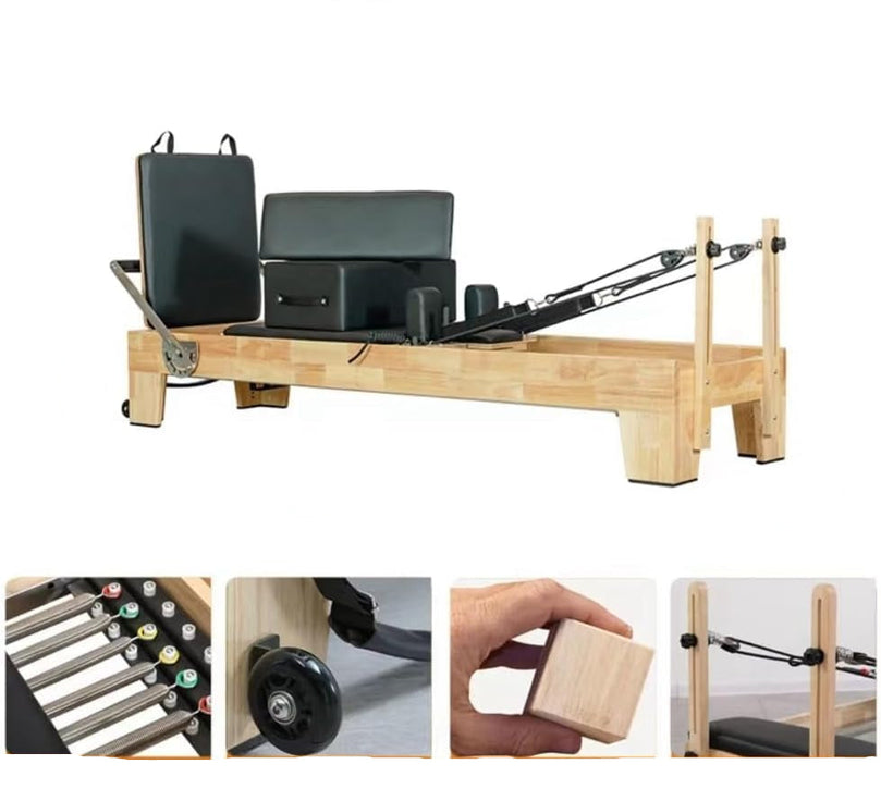Xsports GS-PLT01 Pilates Reformer Solid Wood Core Bed Multifunctional Yoga Bed