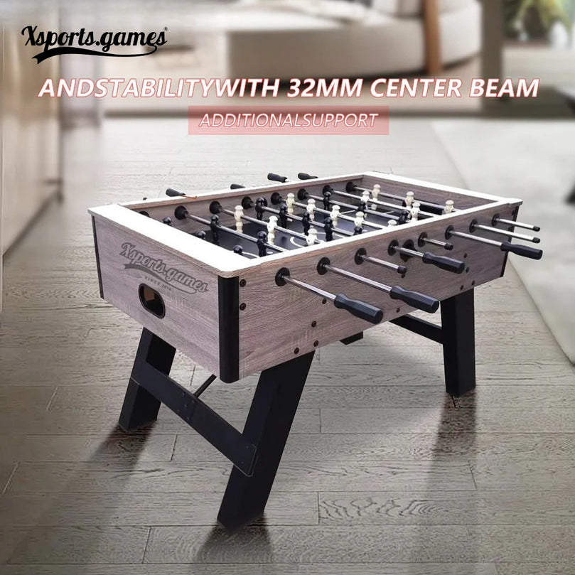 X-Sports 55" Foosball Table for Adults – Arcade-Style Soccer Game Table with Wood Veneer, Metal Rods & Scoreboard – Model DGMT-7010