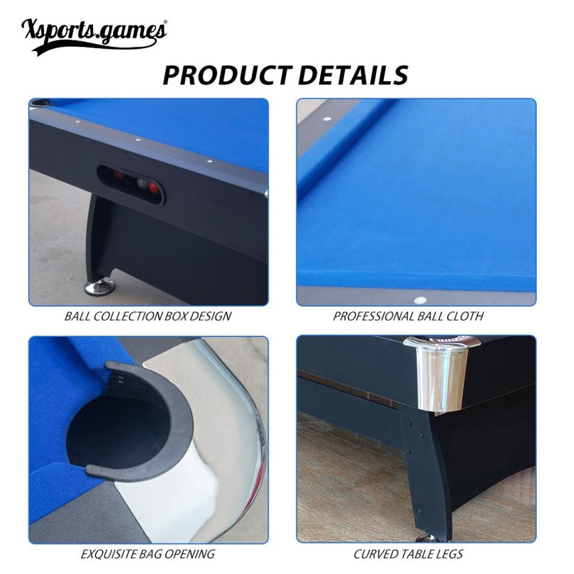XSports 8FT Auto Ball Return Pool Billiard Table – Perfect for Family Game Rooms