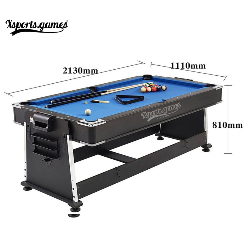 4 in 1 DGMT-3005 7ft Blue Pool Table Billiard + Air Hockey + Tennis Table