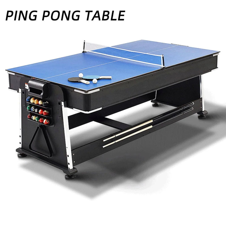 4 in 1 DGMT-3005 7ft Blue Pool Table Billiard + Air Hockey + Tennis Table-GCC Home Center