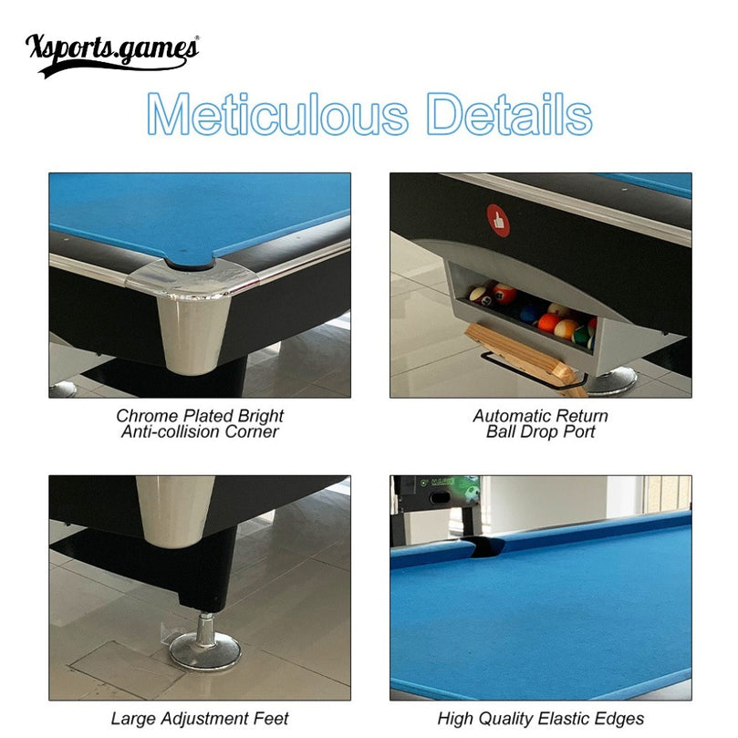 X-Sports Indoor Luxury 9FT Slate Pool Billiards Table – Professional Snooker & Billiard Table for Club Use