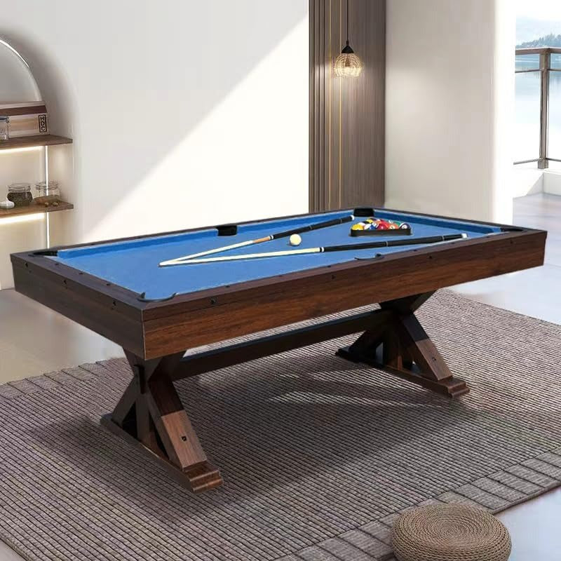 8FT 3-in-1 Convertible Pool Table – Billiard, Table Tennis & Dining Table | Rustic Modern Design