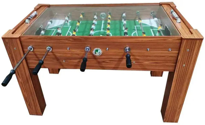 Elegant Design Football Table with Glass Top & Telescopic Rods Professional Foosball Soccer Table