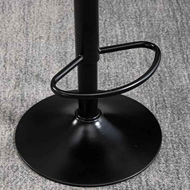 Maple Home Bar Chair Leather 360° Swivel Adjustable Height Backrest Black Metal Legs Modern Kitchen Pub Restaurant Dining Furniture
