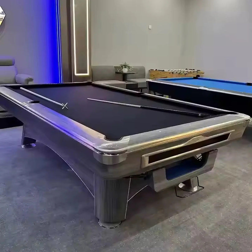 9FT Natural Slate Pool Table | Solid Maple Wood Billiard Table with Moorj 900 Felt | Premium Professional Game Room Pool Table