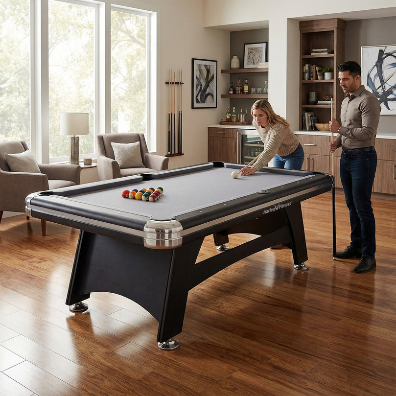 XSports 7FT Pool Table | Black MDF Billiard Table with Accessories