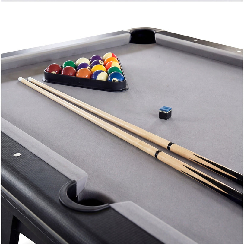 XSports 7FT Pool Table | Black MDF Billiard Table with Accessories