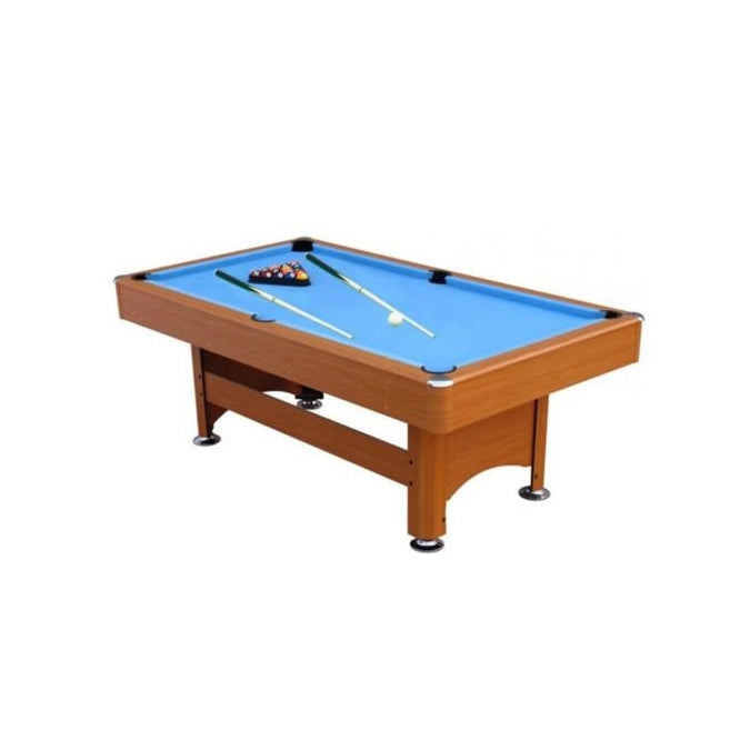 8FT Professional Pool Table with Ball Return System – MDF Wooden Bed, Maple Finish & Blue Cloth