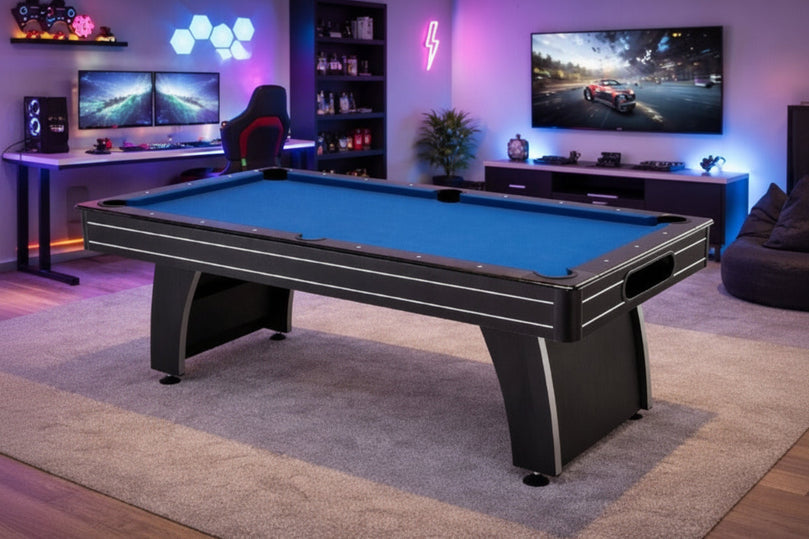 Home I Pool Table – 8ft | Black Finish | Ball Return System