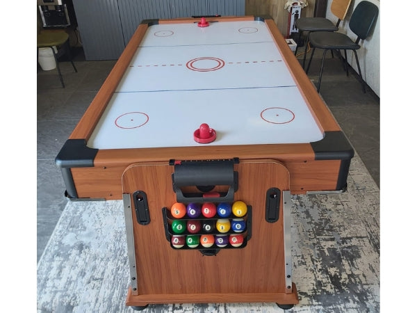 4-in-1 Rotating Game Table – 7ft Walnut Finish
