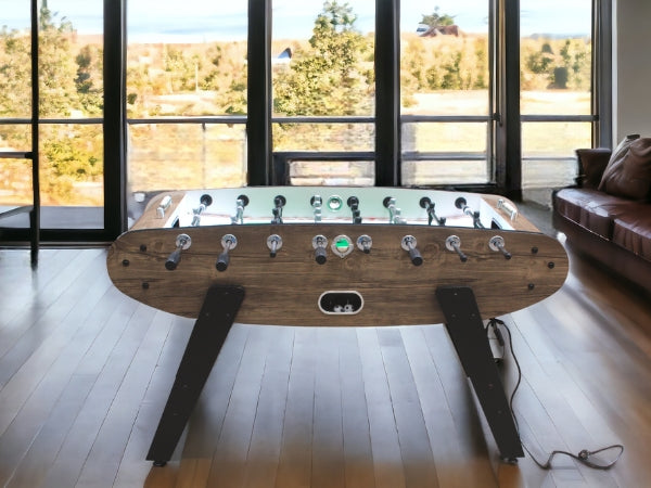 Foosball Table with Blue LED Light, Stylish & Durable Design