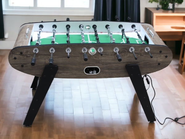 Foosball Table with Blue LED Light, Stylish & Durable Design
